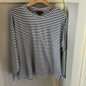 AYR “French Fry” blue and white striped long sleeve tee